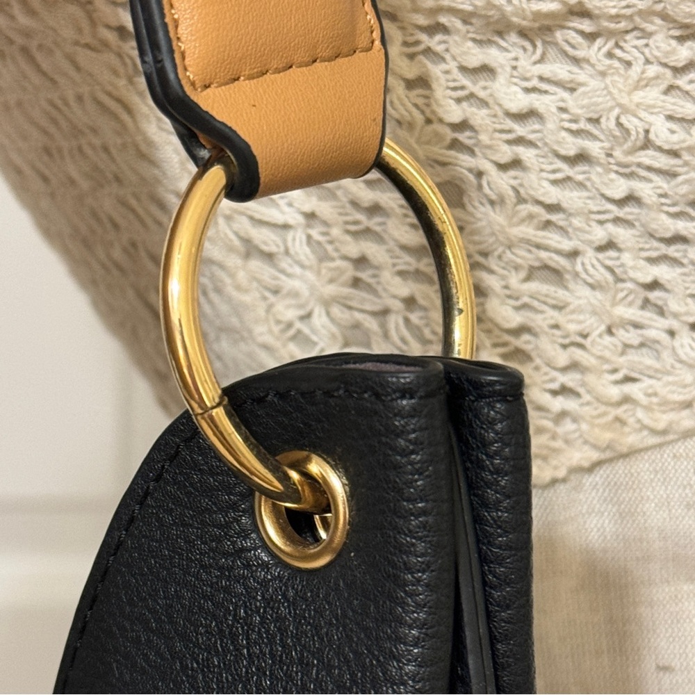 GIANNI BINI Beautiful Black Brown Hobo Shoulder Handbag - Picture 10 of 16